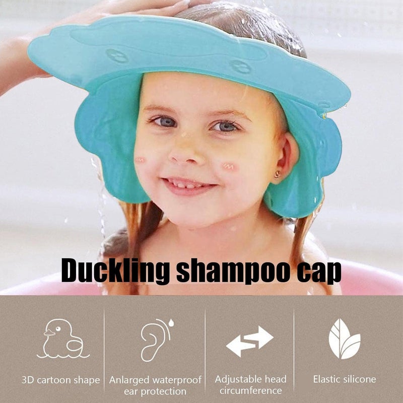 ويوبلز قبعة استحمام للأطفال قابلة للتعديل لحماية العينين والأذنين والوجه، غطاء لغسل شعر الأطفال، قبعة استحمام للأطفال، واقي للشعر، أدوات مساعدة لغسل الشعر بالشامبو للأطفال الصغار والكبار، قبعة استحمام - Image 5